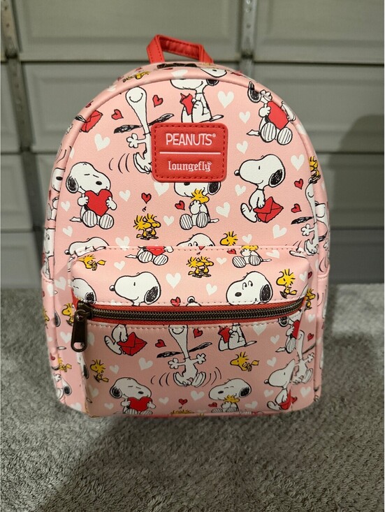 Loungefly Handbags - Loungefly Peanuts Snoopy & Woodstock Valentine's Day Mini Backpack NWT
